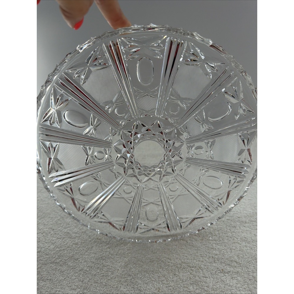 Vintage Brilliant Crystal Glass Serving Tray Platter 11" Heavy Round Plate Dish